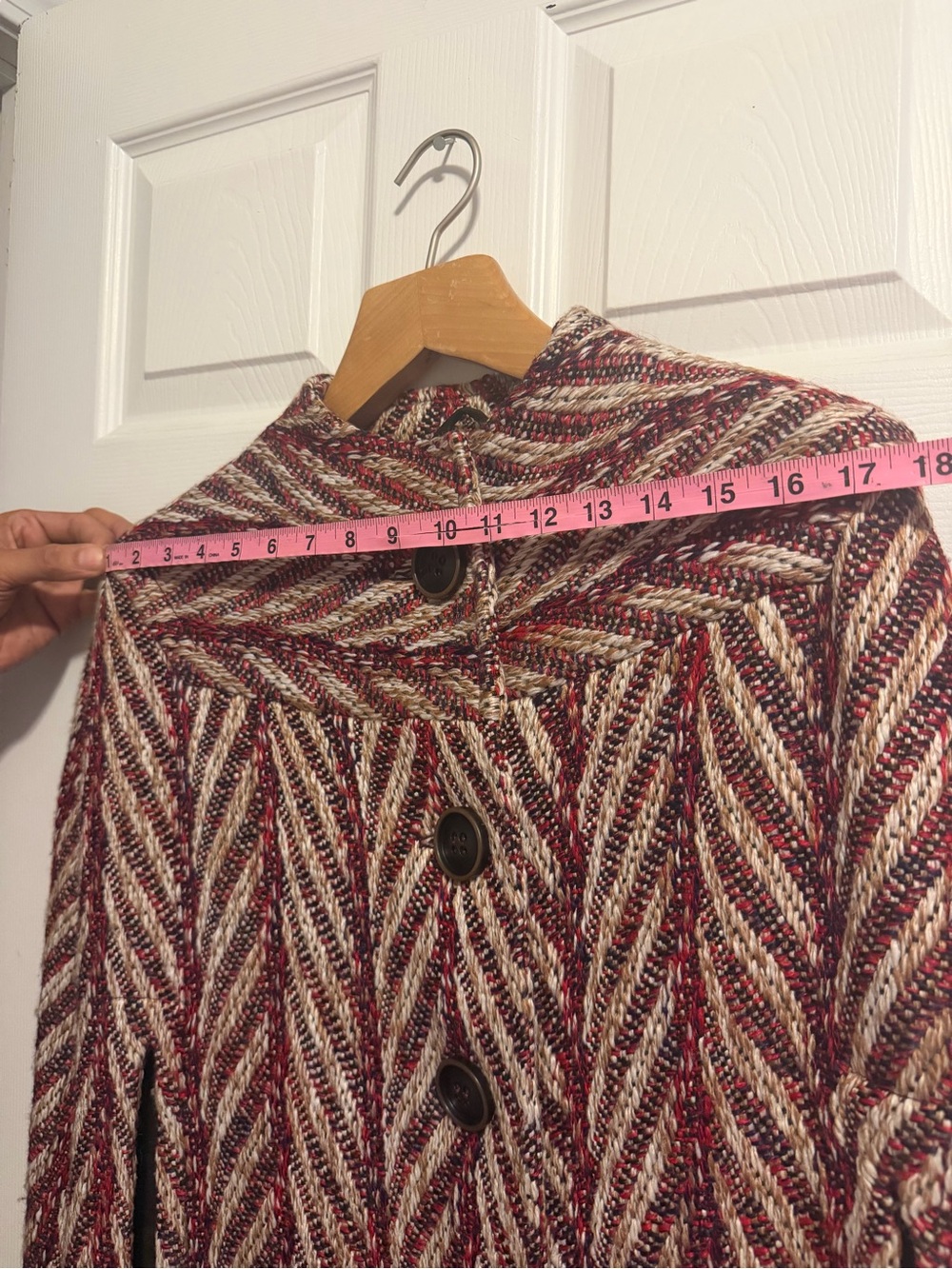 Happy X Nature Chevron Herringbone Cape Coat XS/S - Picture 8 of 9